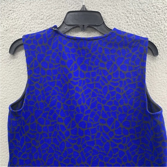 ST. JOHN  Leopard Animal Print Blue Black Silk Blend Stretch Tank Top Size S - Picture 8 of 9